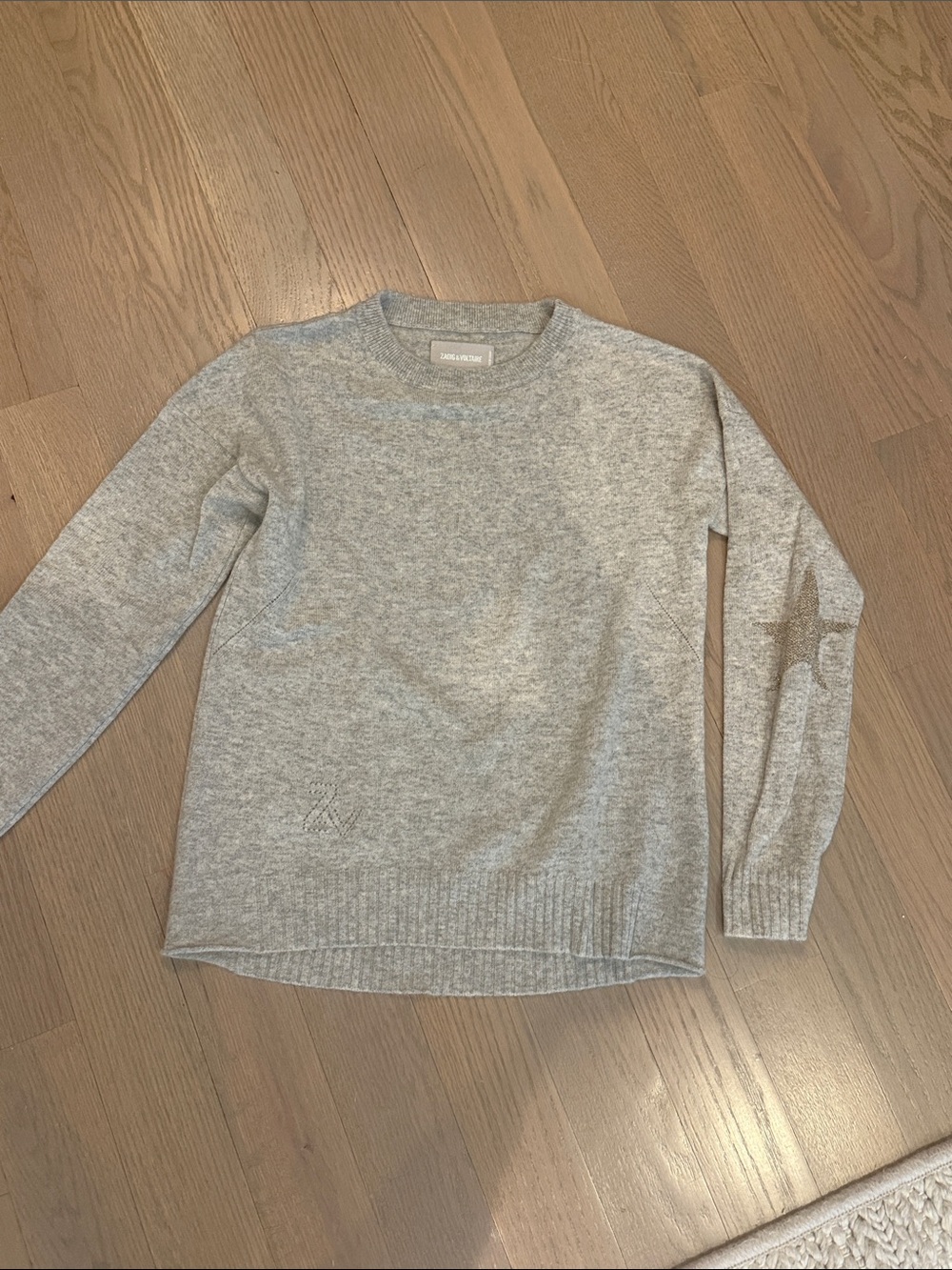 Zadig & Voltaire Light Gray Cashmere Crewneck Sweater